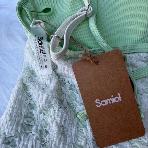 Samiol Green Bikini Set with Delicate Lace and Adjustable Straps 0001 - Picture 3 of 3